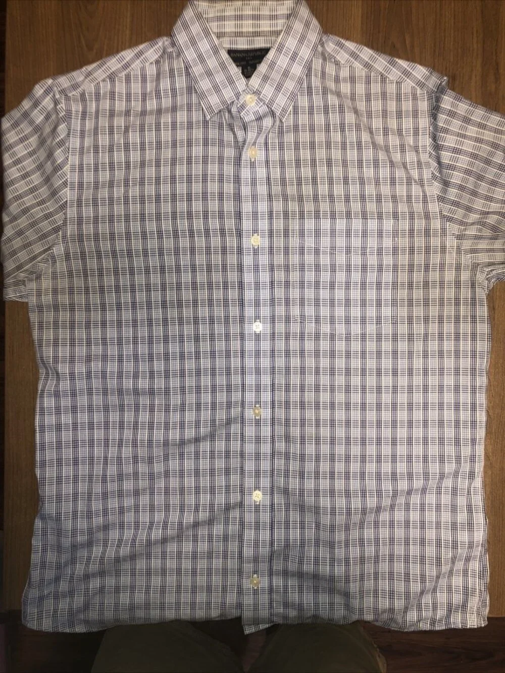 Banana Republic M 15 15.5 Men's Button Up Long Sleeve Shirt Classic Fit Blue
